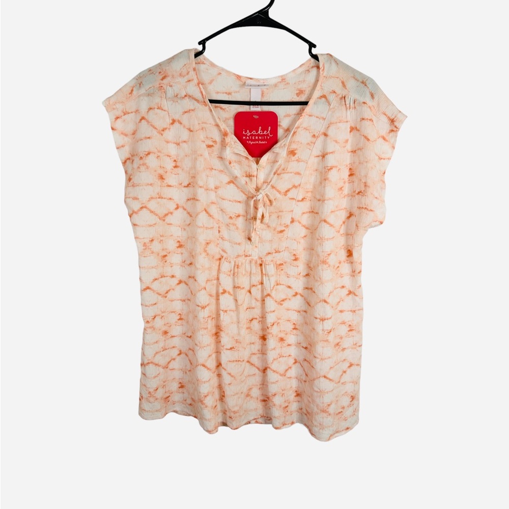 2/$20   Isabel Maternity Coral Cap-Sleeve Maternity Top
